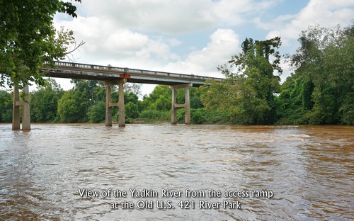 View of the Yadkin River from the access ramp at the Old U.S. 421 River Park